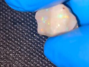 15ct Lightning Ridge Multi Color Multi Color Bar White Seam Opal with Dark Base