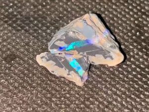 9ct Lightning Ridge Gem Quality Black Opal split with Super Bright Clean Color Bar