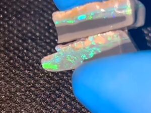 15.5cts Lightning Ridge Gem Quality Seam Opal with Clean Color Bar on Dark/Black
